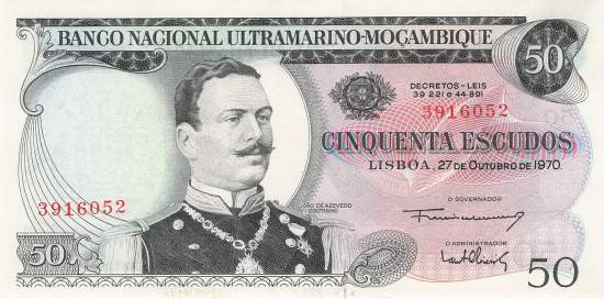 Mosambik p111-5 50 Escudos 1970